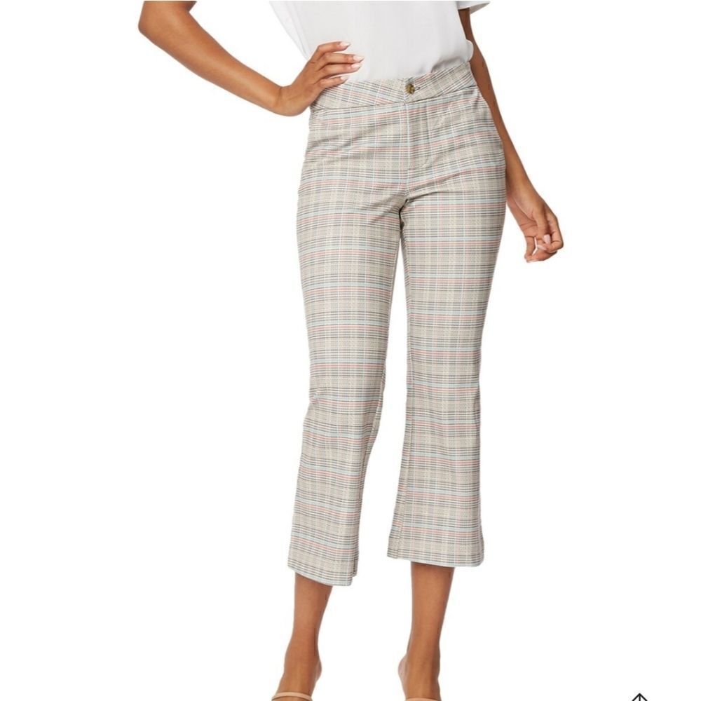 NYDJ Tyburn Plaid Flare Crop Boot Jean